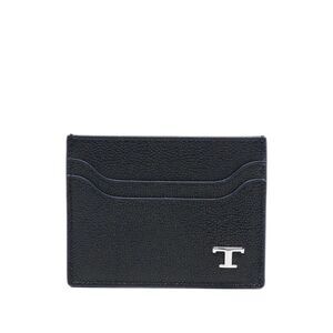 Tod's Men Grained Leather Cardholder With Metal T Timeless Logo